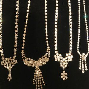 Clear Rhinestone Necklaces Four Lovelies**REDUCED